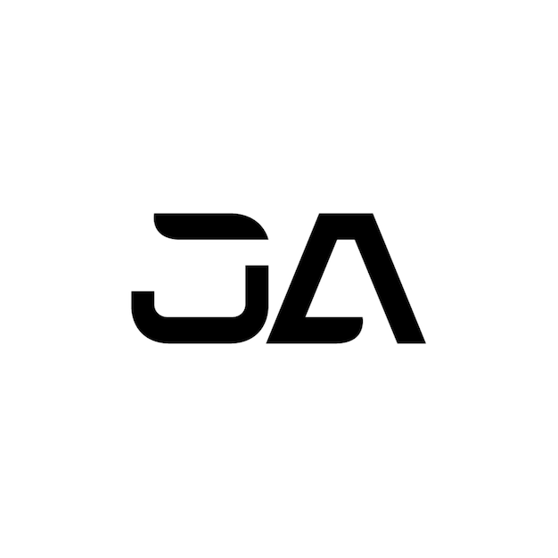 JA monogram logo ontwerp letter tekst naam symbool monochrome logotype alfabet karakter eenvoudig logo