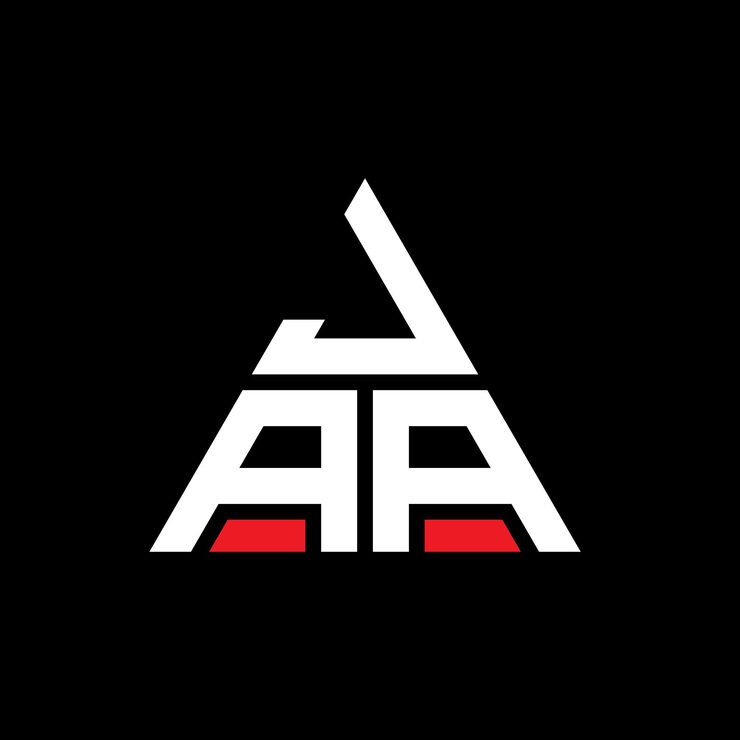 Vector トライアングル・レター・ロゴ・デザイン (jaa) トライアーングル・モノグラム (jaa triangle vector logo template) トライアル・ロゴデザイン (joa triangular logo) トライアグル・ロゴ設計 (jaa vector logo design)