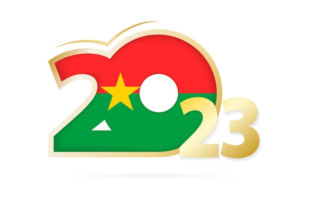 Jaar 2023 met Burkina Faso Vlagpatroon