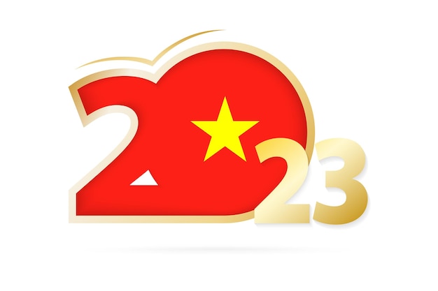 Jaar 2023 met patroon van de vlag van Vietnam