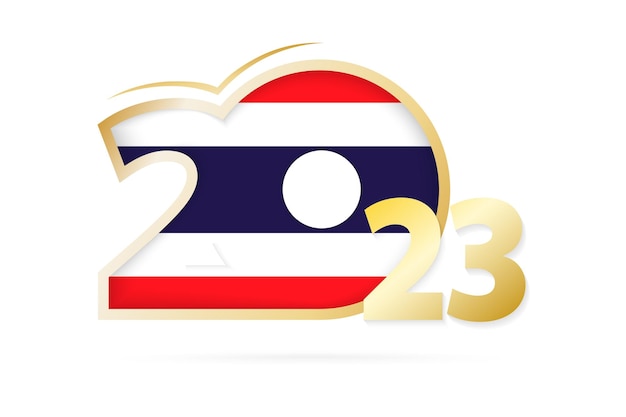 Jaar 2023 met thailand vlagpatroon