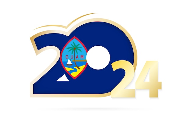 Jaar 2024 met Guam-vlagpatroon