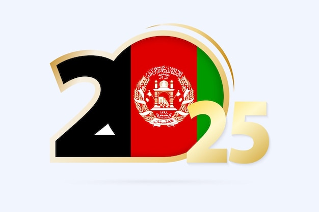 Jaar 2025 met Afghanistan Vlag patroon