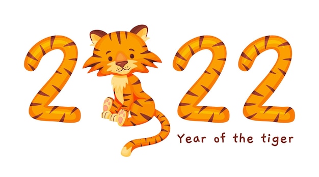 Vector jaar van de tijger 2022 sjabloon chinees nieuwjaar symbool vectorillustratie