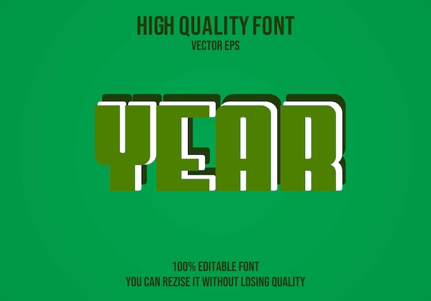 Jaar Vector lettertype teksteffect