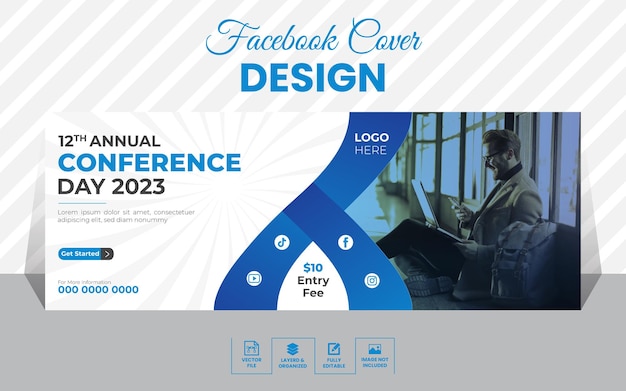 Jaarlijkse conferentie Facebook Cover ontwerpsjabloon
