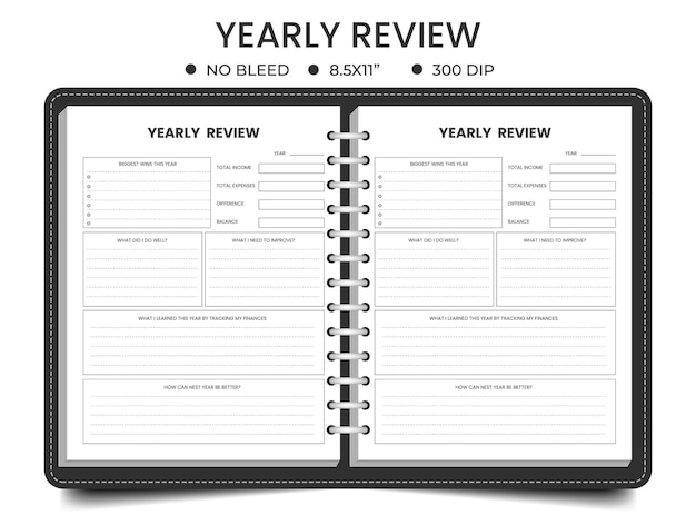 Jaaroverzicht planner logboek of notitieboekje