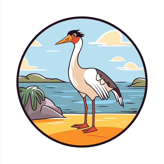 Jacana Cute Funny Cartoon Kawaii Colorful Watercolor Beach Summer Animal Pet Sticker Illustration