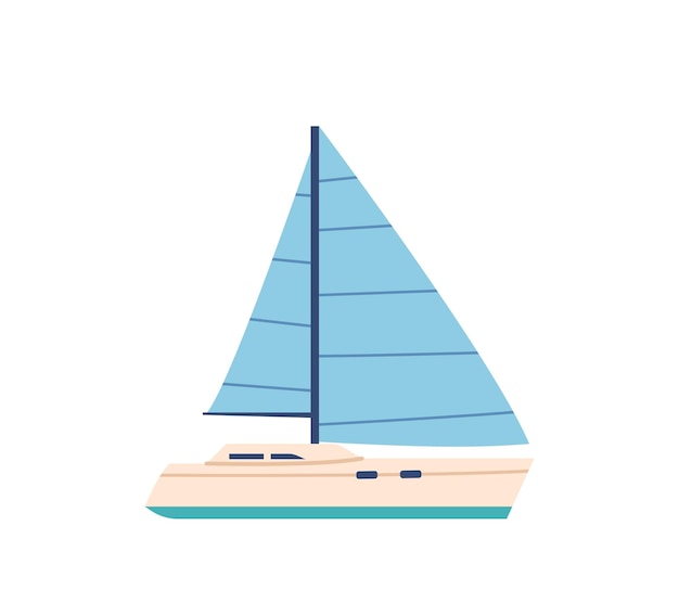 Jacht of zeilboot geïsoleerd op witte achtergrond nautische boot zeeschip voor reizen vakantie en yachting sport race