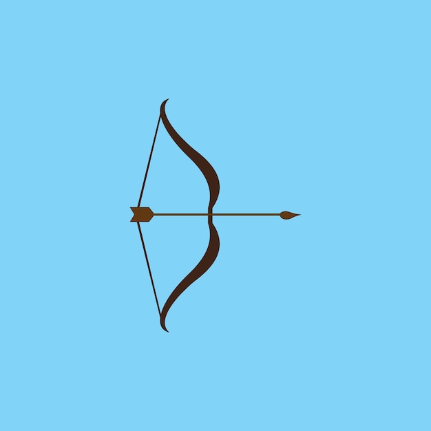 Jachtboog pijl scherpe vector illustratie op blauwe achtergrond Jacht militaire uitrusting
