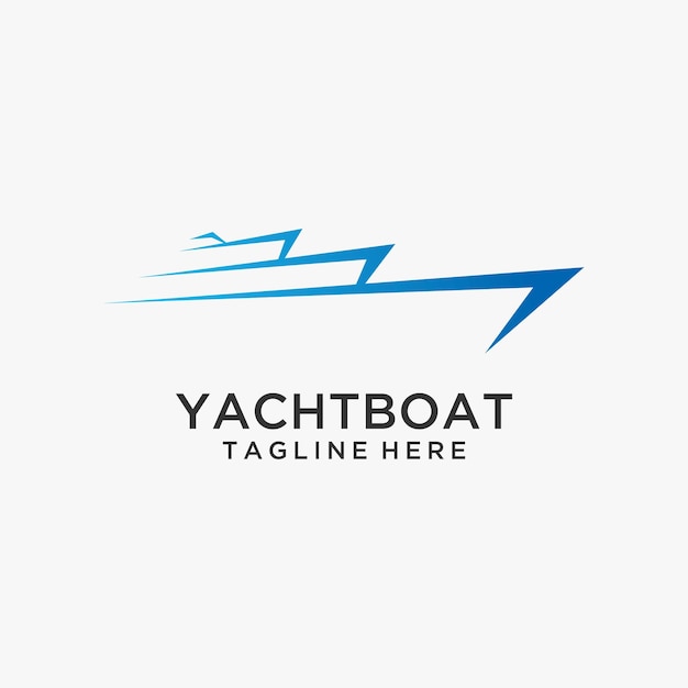 Jachtboot logo lijn ontwerp