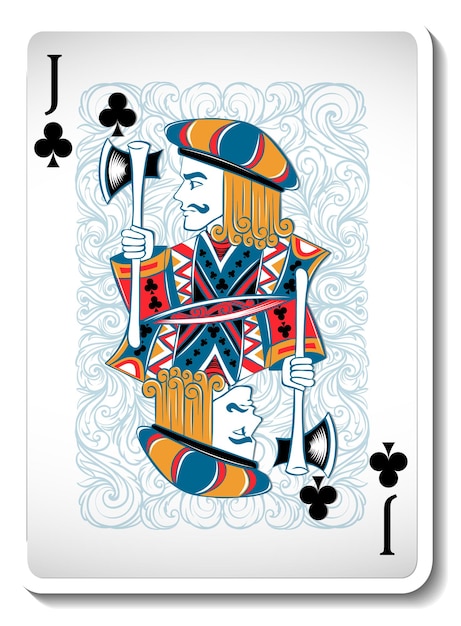 Vector jack of clubs playing card isolated