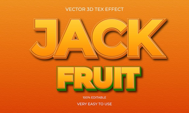 Jack fruit 3d text effect design