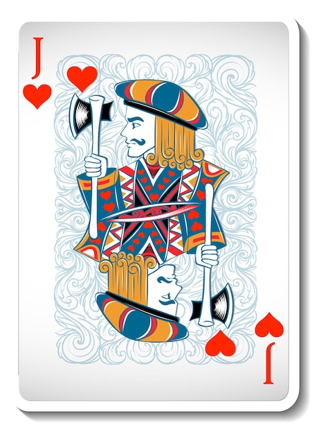 Vector jack of hearts playing card isolated