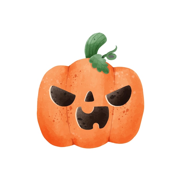 jack o lantern pumpkin watercolor Happy Halloween holiday Orange pumpkin face vector design