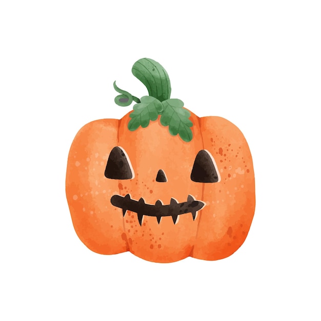 jack o lantern pumpkin watercolor Happy Halloween holiday Orange pumpkin face vector design