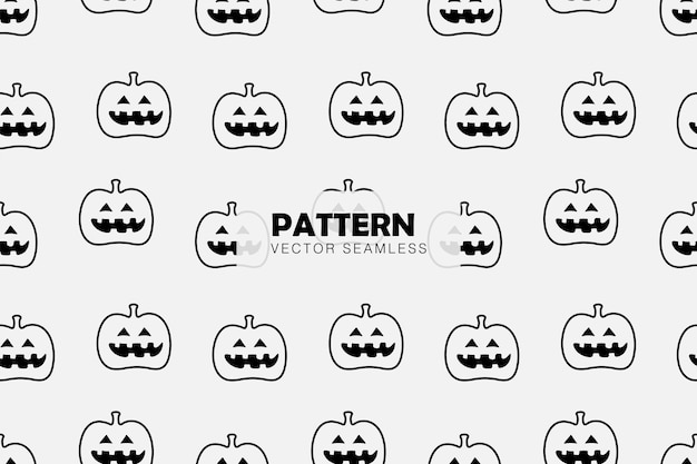 Jack o lantern scary pumpkin smiling spooky halloween vector seamless repeat pattern