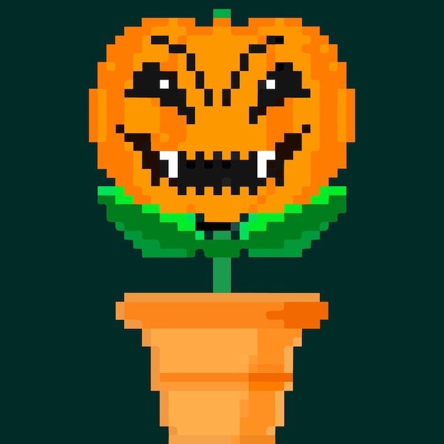 Jack olantern Halloween flower Have a scary Halloween vampire smile