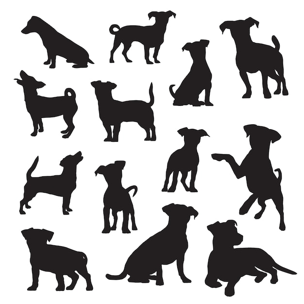 Jack russell honden silhouetten