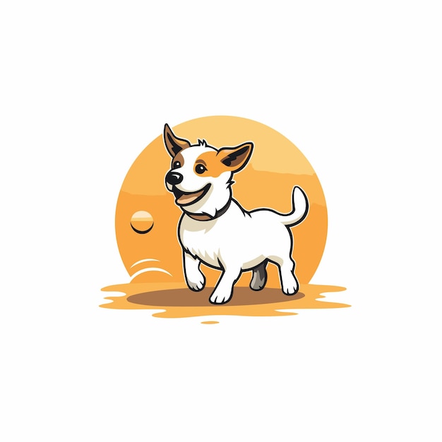 Jack Russell Terrier hond die op het strand staat Vector illustratie