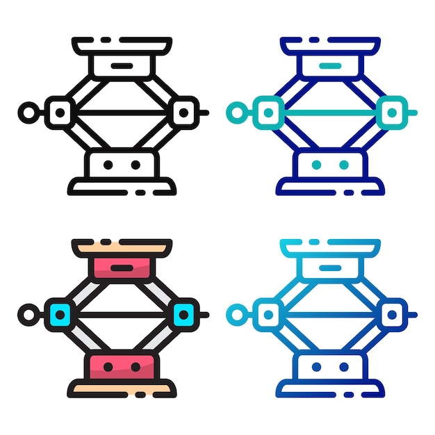 Jack stand icon design in four variation color