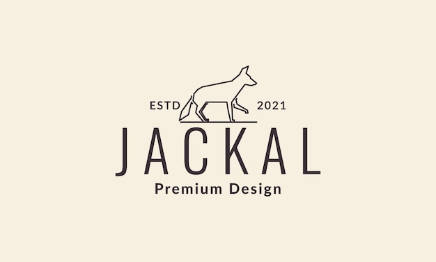 Jackal forest animal lines logo symbol icon vector graphic design illustration