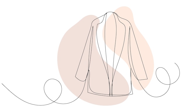 Vector jacket drawing by one continuous line vector