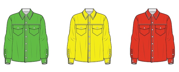 Jacket flat sketch technical drawing vector illustration template