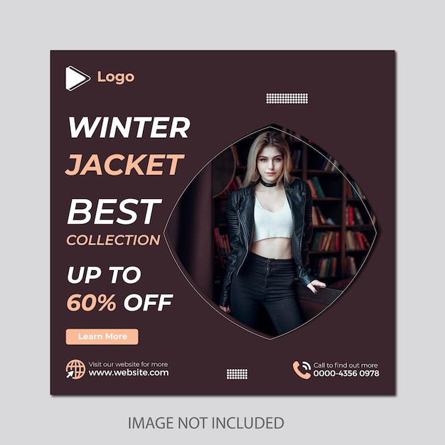 Jacket social media sale banner poster template