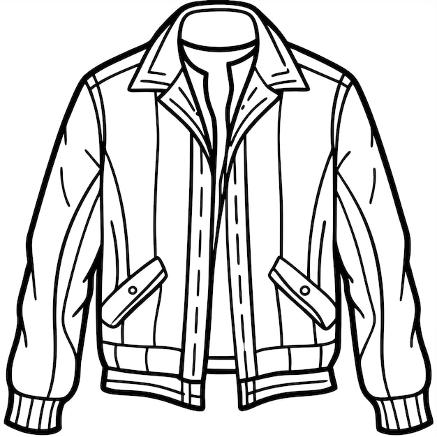 jacket vector coloring pages on a white background