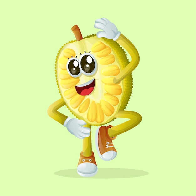 jackfruit character stretching perfect for kids merchandise and sticker banner promotion