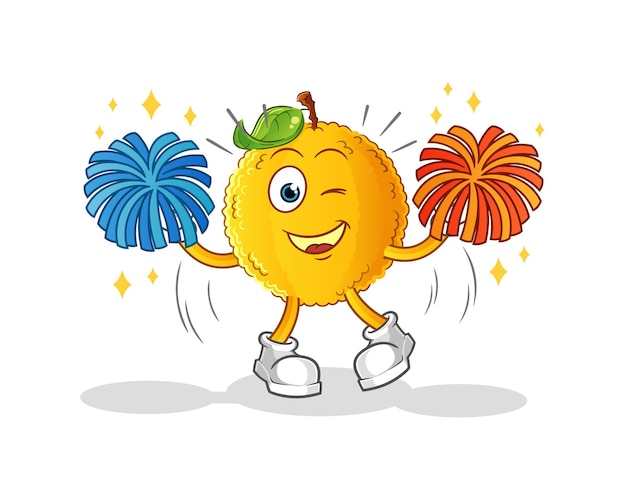 Jackfruit cheerleader cartoon. cartoon mascotte vector