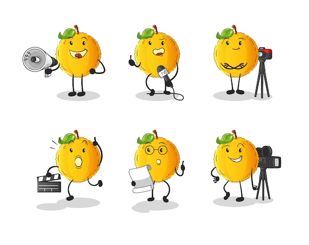 Jackfruit entertainment groep karakter cartoon mascotte vector