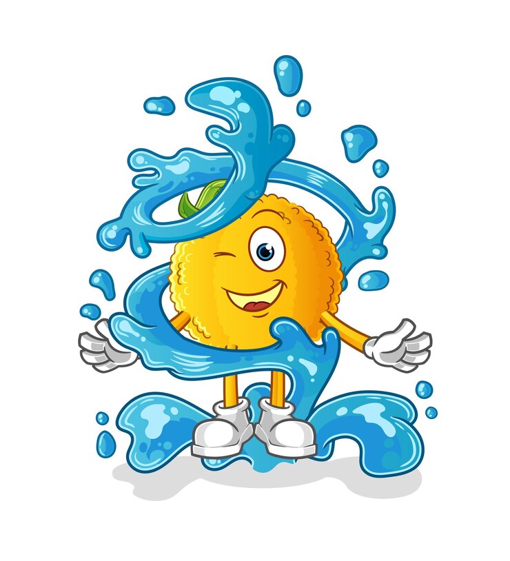 Vector jackfruit fresh with water mascot. cartoon vector