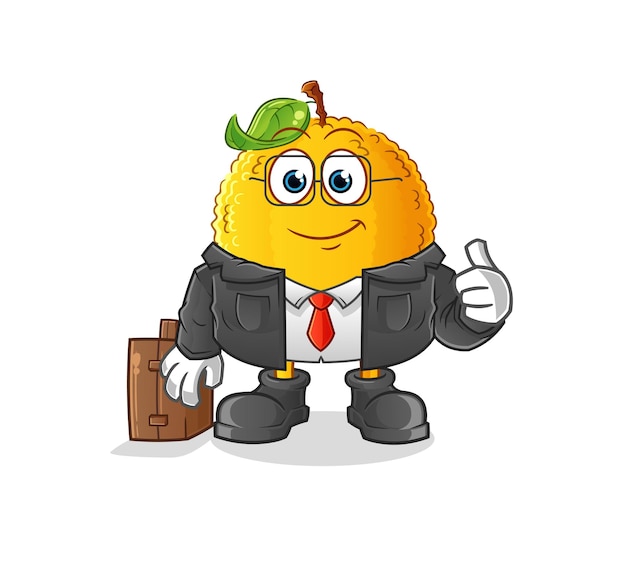 Jackfruit kantoormedewerker mascotte. cartoon vector