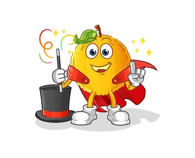 Jackfruit magician illustration. character vector