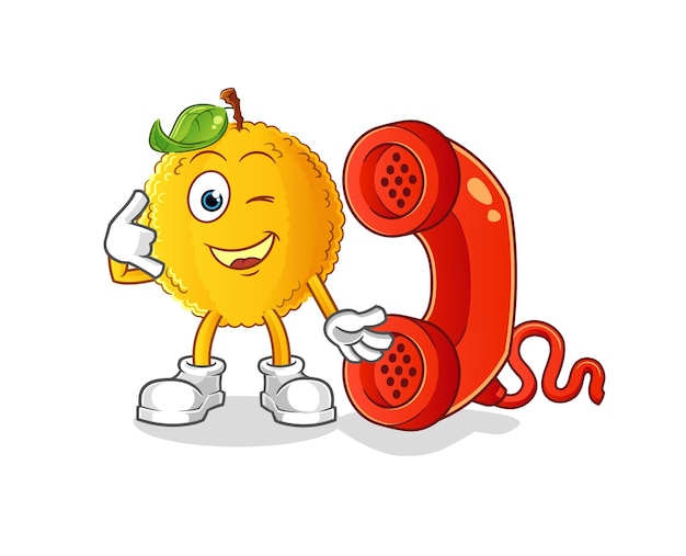 Jackfruit oproep mascotte cartoon vector