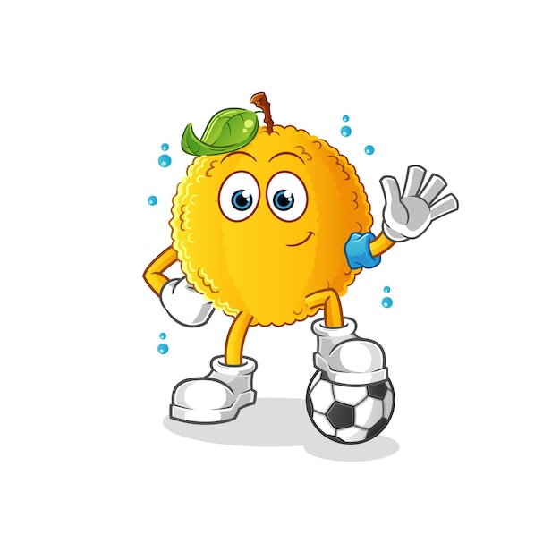 Jackfruit playing soccer illustration. character vector
