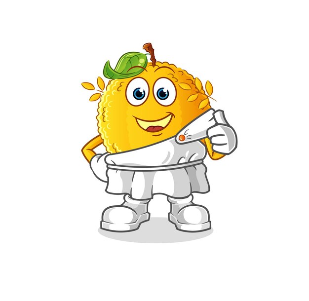 Jackfruit with greek clothing. cartoon mascot vector