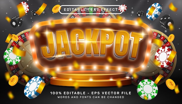 Jackpot 3d-teksteffect en bewerkbaar teksteffect