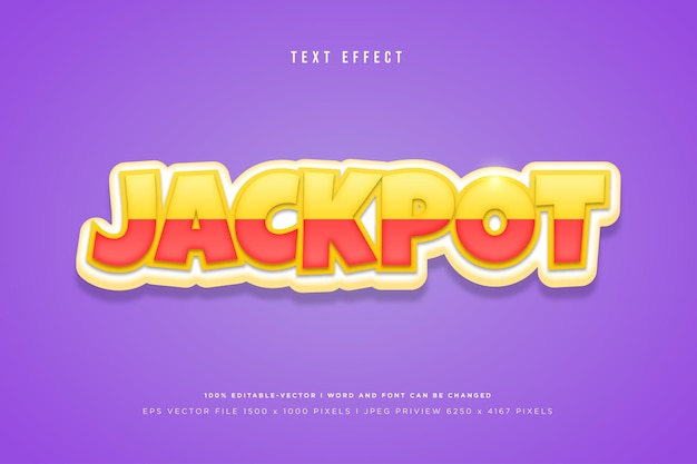 Jackpot 3d-teksteffect op paarse achtergrond