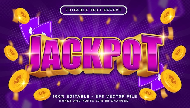 jackpot 3d text editable text effect