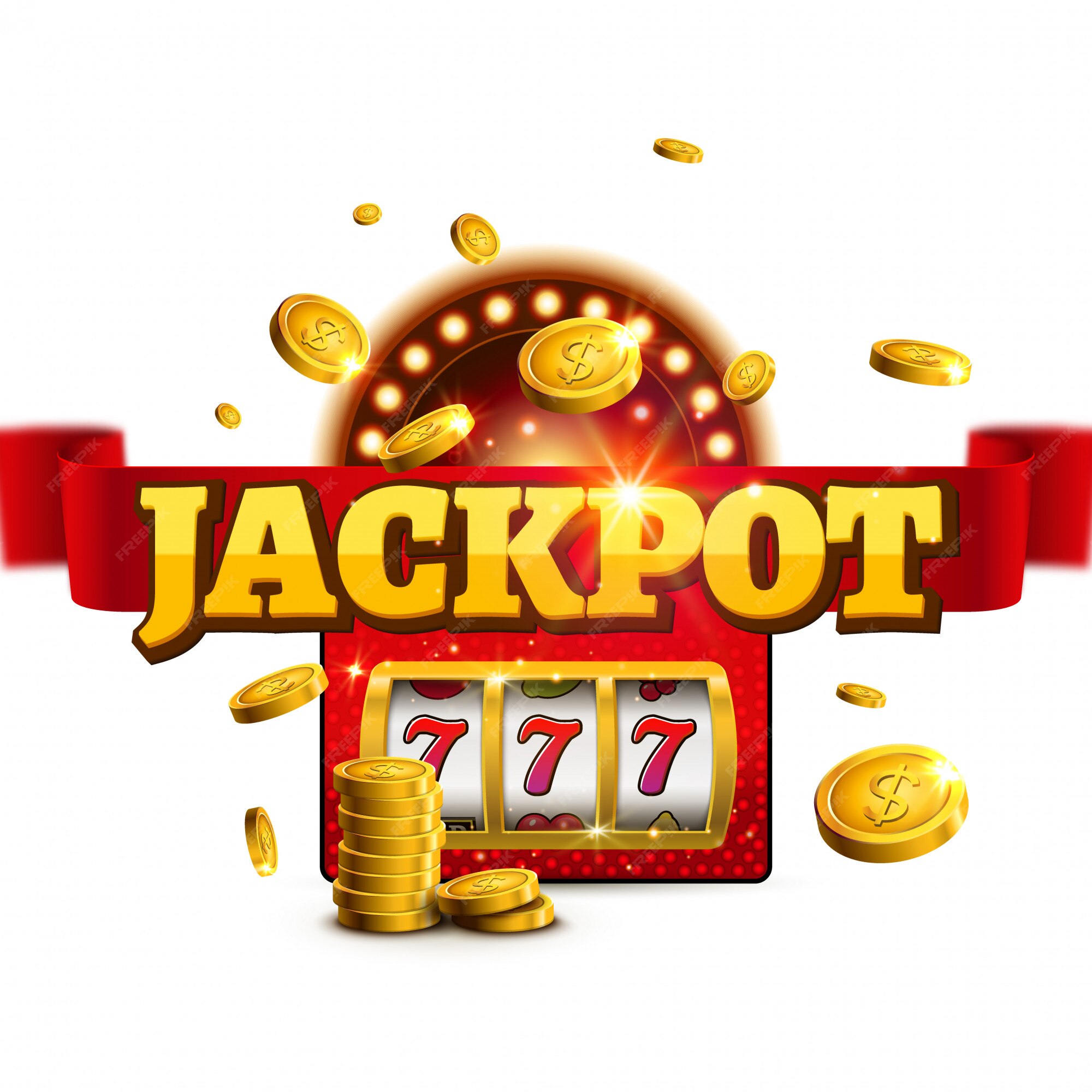 Premium Vector | Jackpot background casino slot winner sign. big game money  banner 777 bingo machine design