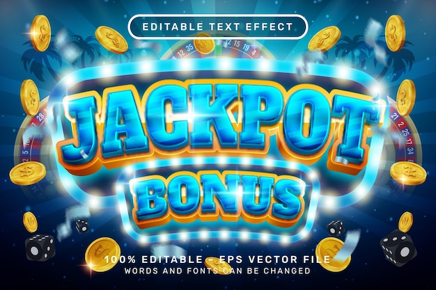 jackpot bonus 3d text effect and editable text effect