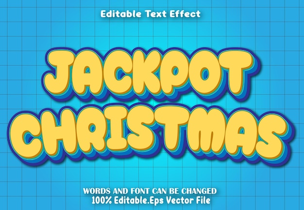 Jackpot Christmas bewerkbare tekst-effect cartoon stijl