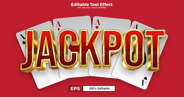 Jackpot editable text effect in modern trend style