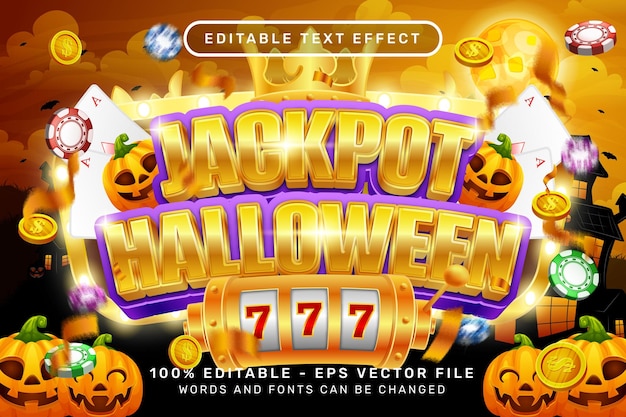 Jackpot halloween text effect and editable text effect with halloween background