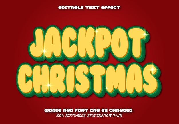 Jackpot Kerst bewerkbare teksteffect cartoonstijl