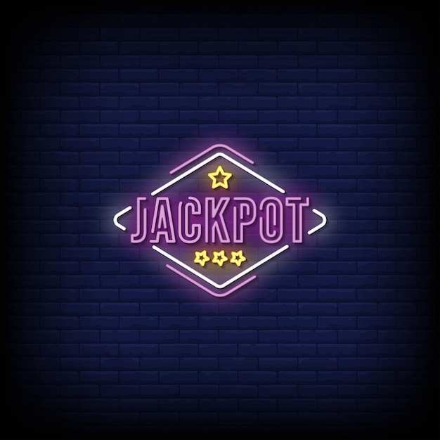 Vector jackpot neon signs style text