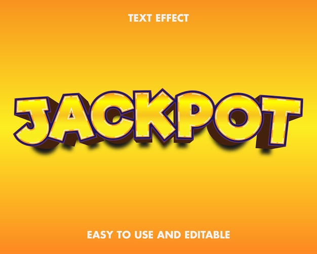 Jackpot-teksteffect. bewerkbare lettertypestijl.